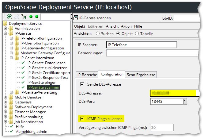 Uniy OpenScape Deployment Service IP Device Scan
