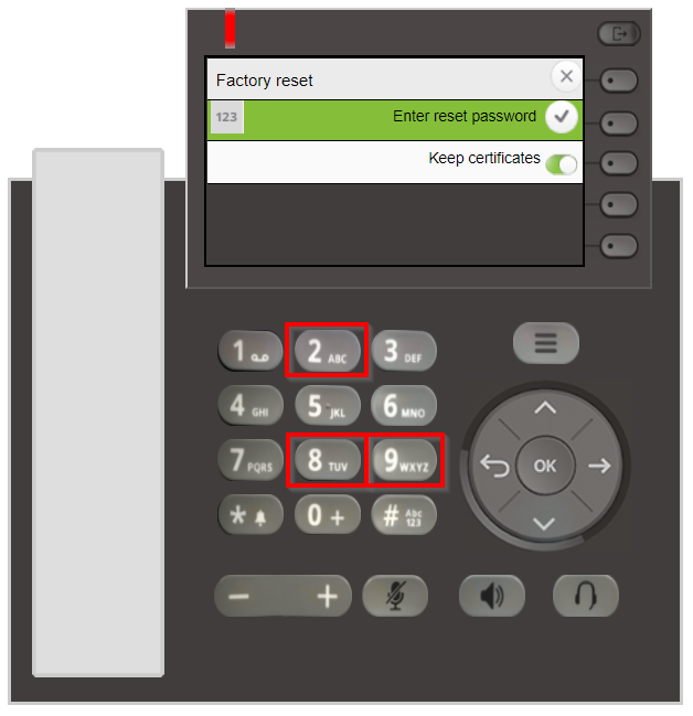 Factory Reset key combination OpenScape Desk Phone CP