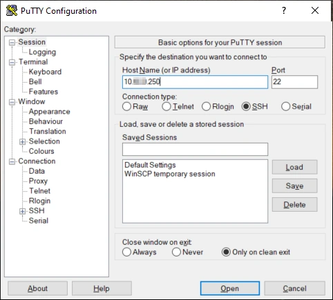 Putty SSH Ubuntu Server
