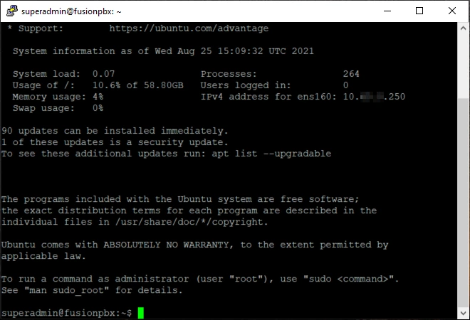 FusionPBX auf Ubuntu Server installieren