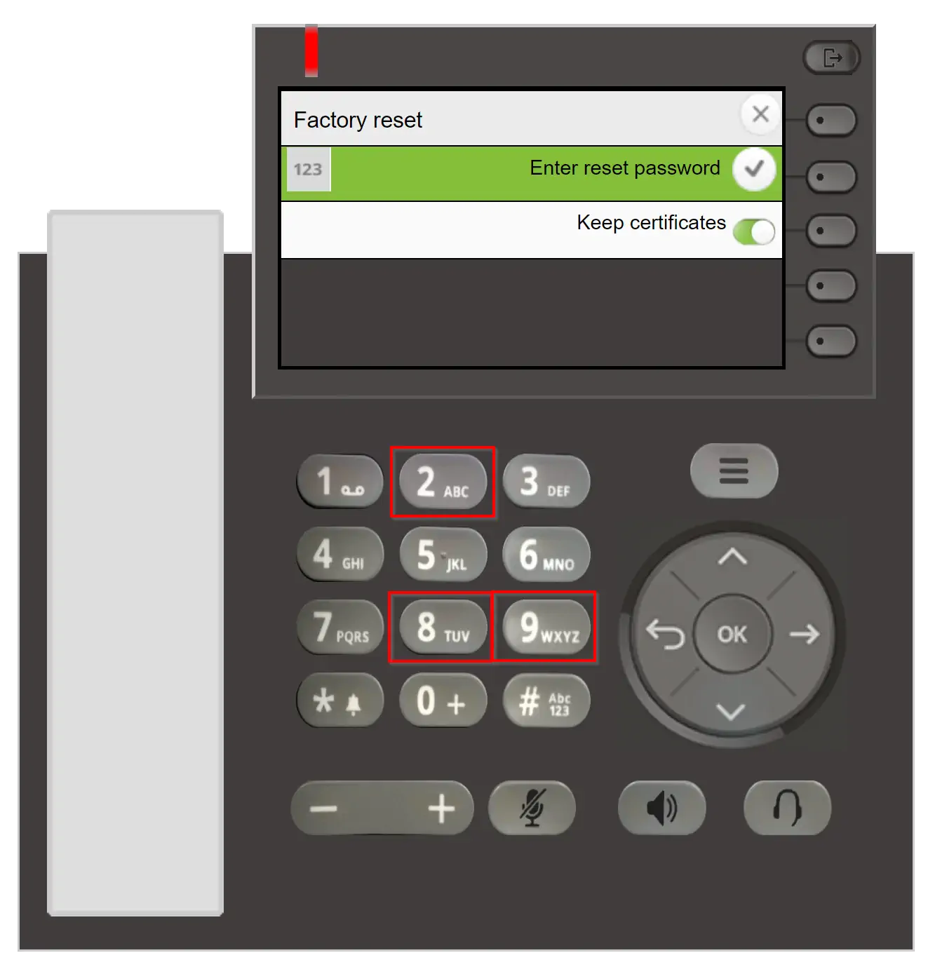 Unify IP phone key combinations